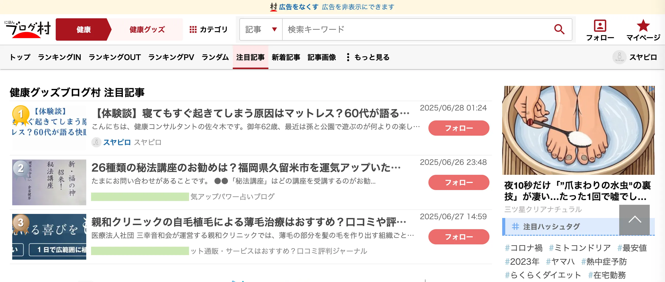 にほんブログ村健康グッズランキング1位